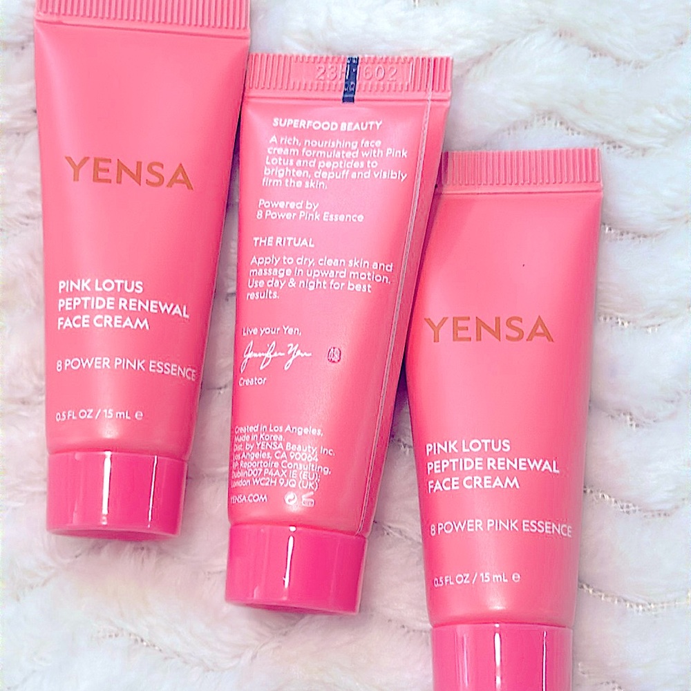 NEW: (3x) YENSA 8 POWERFUL PINK LOTUS ESSENCE PEPTIDE RENEWAL FACE CREAM